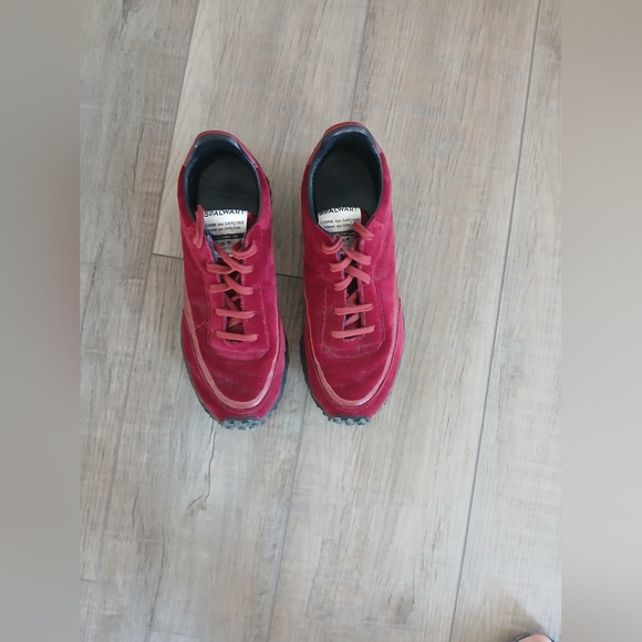 Comme des Garcons CDG x Spalwart Velvet Tempo Sneakers in Burgundy Red. Size 40 - Picture 3 of 10